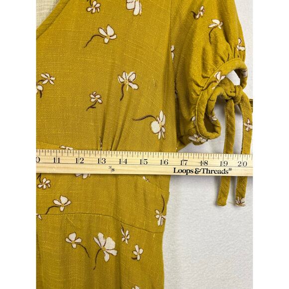 Universal Thread Yellow Floral Button Midi Dress Large - Picture 8 of 8